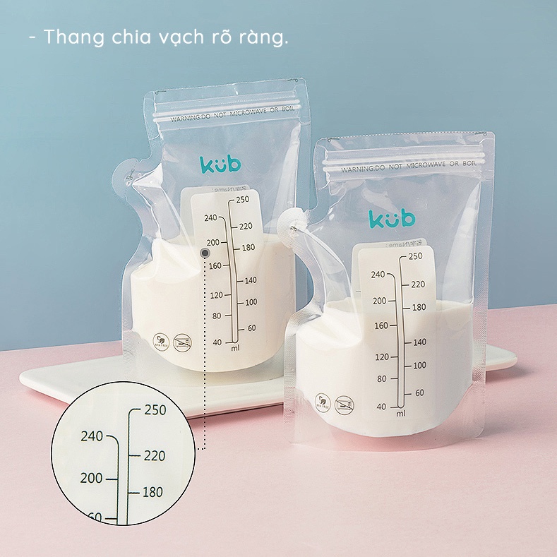 Túi trữ sữa KUB 150ml 200ml, hộp 30 túi