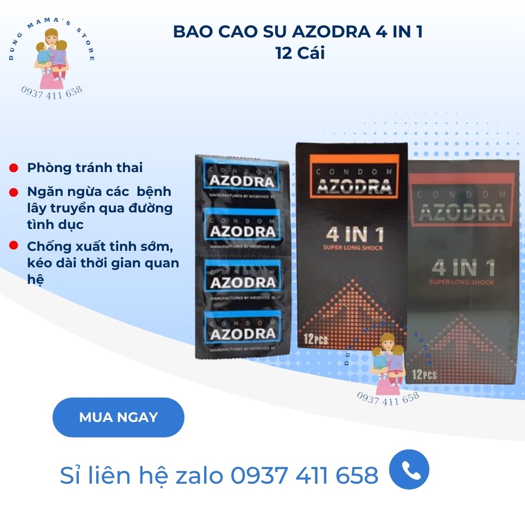 Bao Cao Su Azodra 4 in 1 gồm 12 chiếc