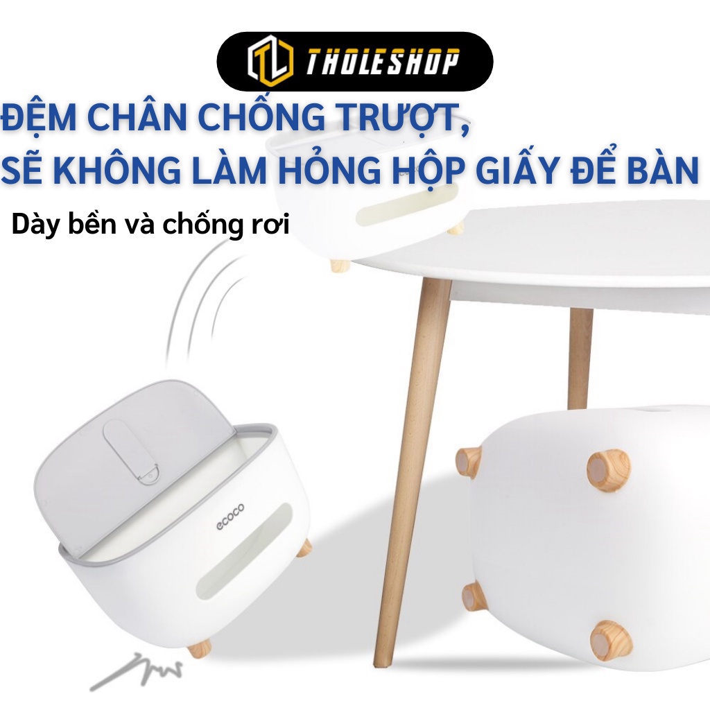 Hộp Đựng Khăn Giấy Ecoco GIGAHOME Hộp Giấy Ăn Để Bàn Sang Trọng Có Ngăn Để Đồ Đa Năng 1039