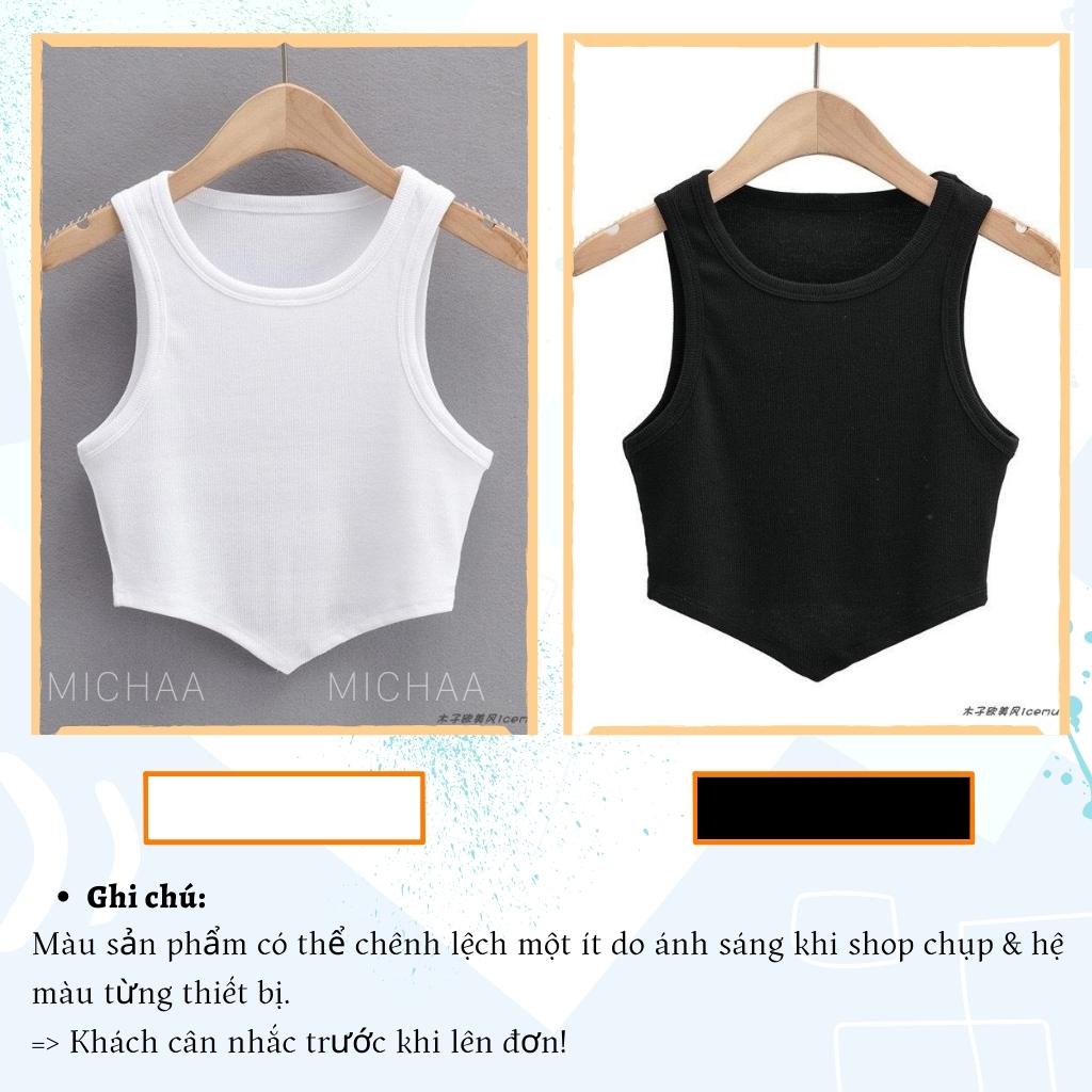 [Tặng Cột Tóc] Áo Croptop BA LỖ NGƯỢC NHỌN Basic Trơn Nữ Thun Gân Ulzzang Kiểu Ôm Body - MICHAA | BigBuy360 - bigbuy360.vn