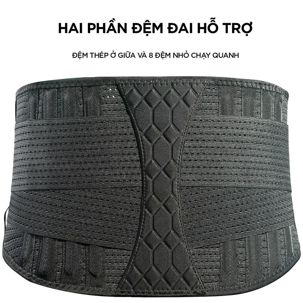 Đai quấn lưng tập gym HY008 Cleacco bảo vệ cột sống lõi thép trợ lực bảo vệ giúp tránh chấn thương hiệu quả - BORO SPORT