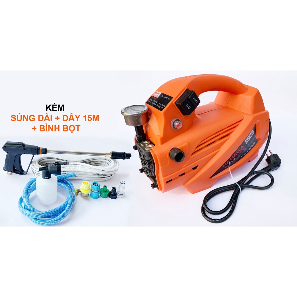 [Rẻ vô đối] [FreeshipXtra] Máy Xịt Rửa Xe Áp Lực Cao Tiện Lợi,Đa Năng ,NAGAWA Công Suất 2300w