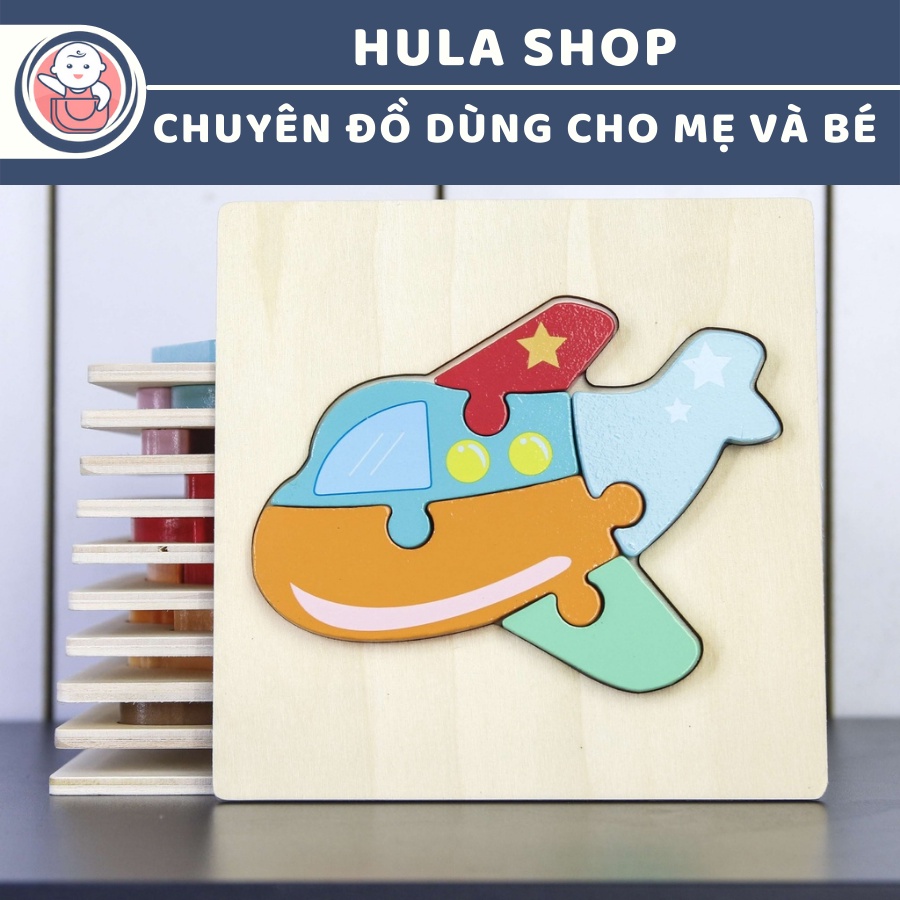 Đồ chơi ghép hình gỗ 3D thông minh Toyshouse mẫu máy bay