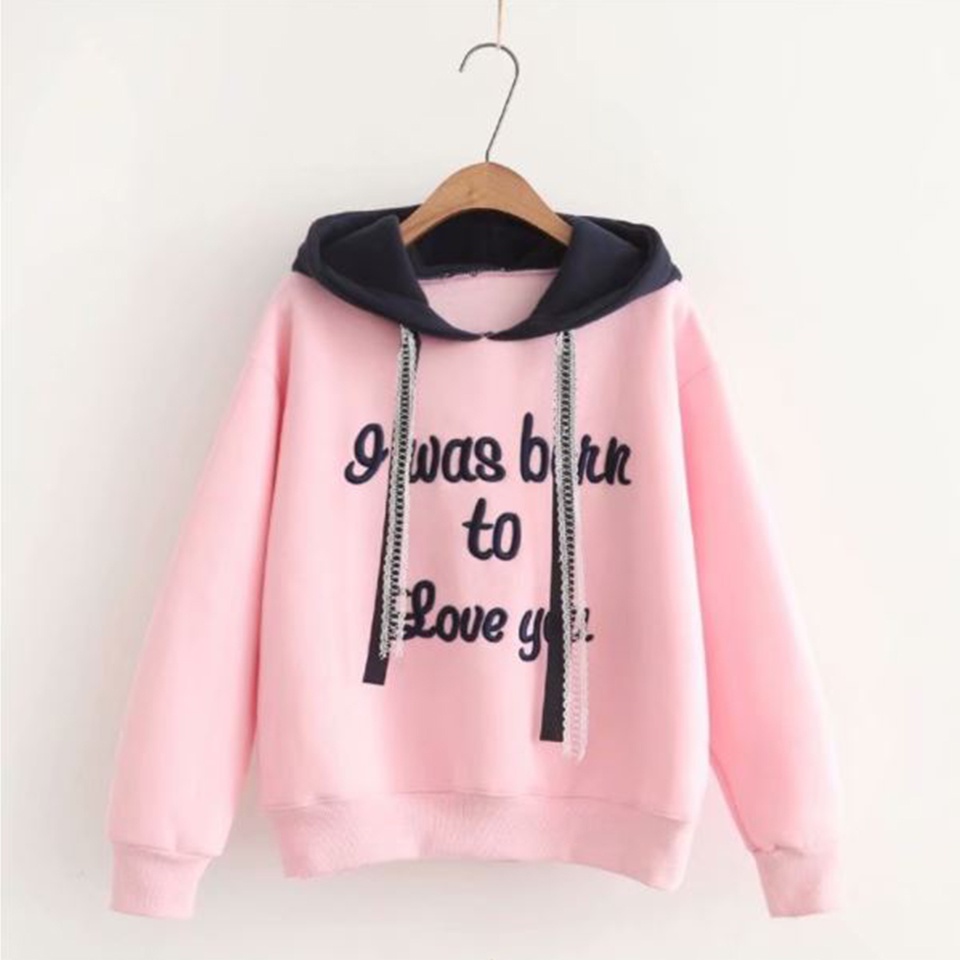 Áo nỉ hoodie cho bé gái từ 6-65KG size đại áo khoác trẻ em LOVE YOU