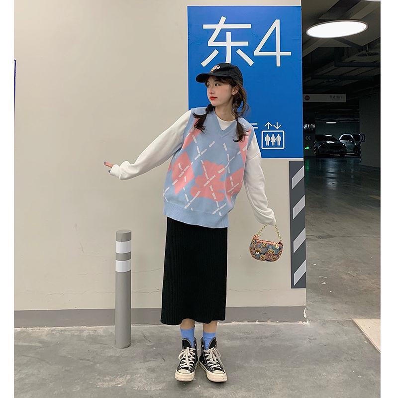 Áo Sweater Không Tay Dáng Rộng Thiết Kế Mới Thời Trang Mùa Xuân Thu Theo Phong Cách Hàn Quốc Cho Nữ