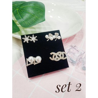 Set 4 Bông tai Hàn Quốc, Set Khuyên Tai siêu xinh