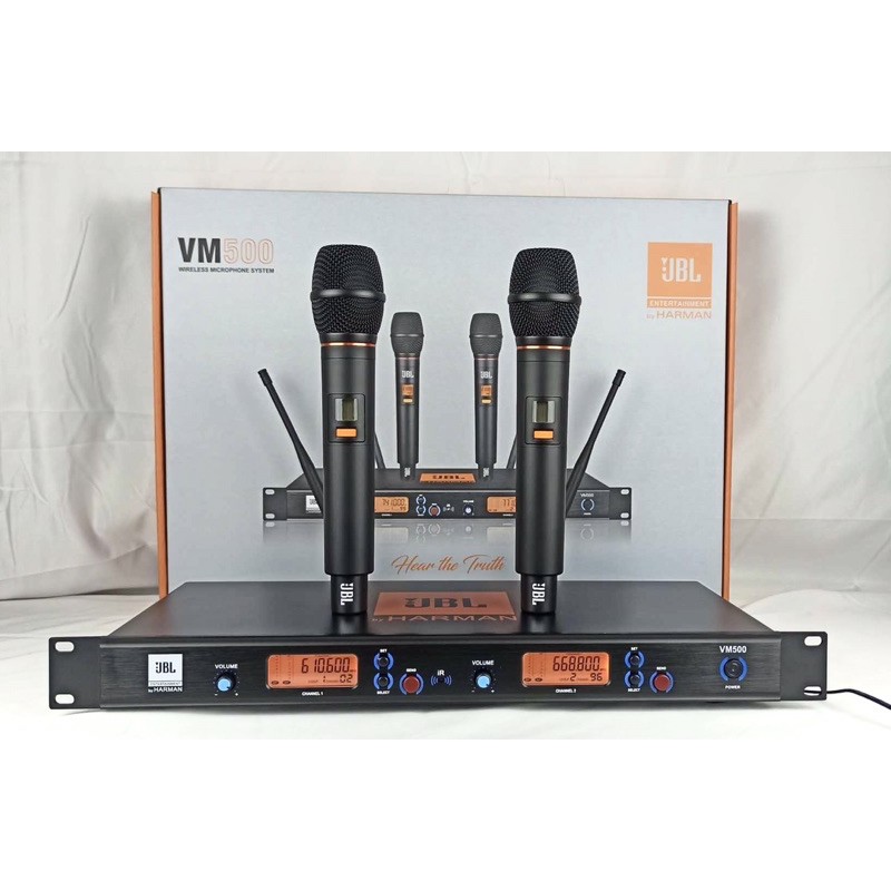 Bộ mic JBL VM500, VM888, 6 số, có tự ngắt, gia tốc( vỉ tím, coil cao cấp)