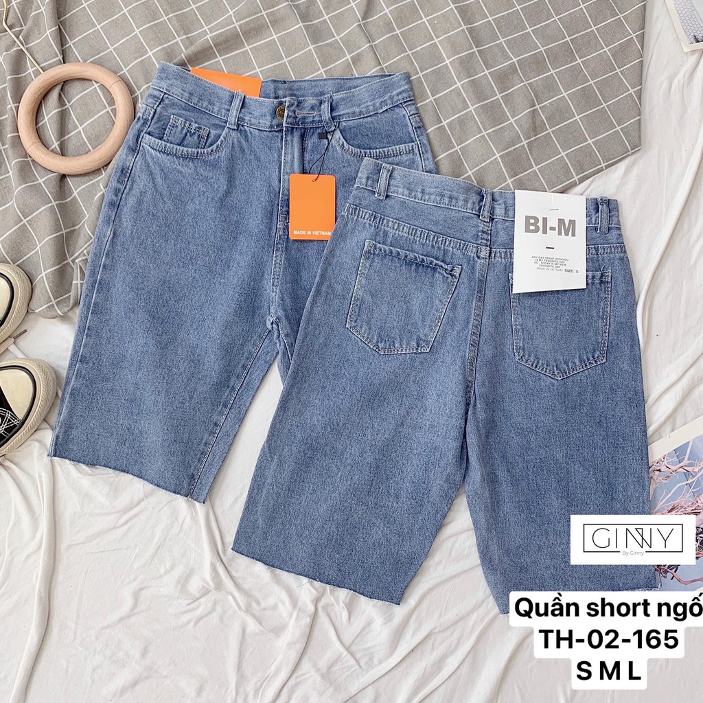 Quần Short Jean Nữ TH-02 | Quần Jean Lửng Thời Trang | Jean Nữ Ngố | GinHouse Shop