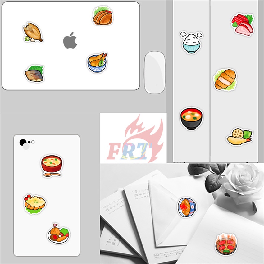 Bộ 40 Miếng Dán Trang Trí Sổ Tay Diy Hình Thức Ăn Dễ Thương