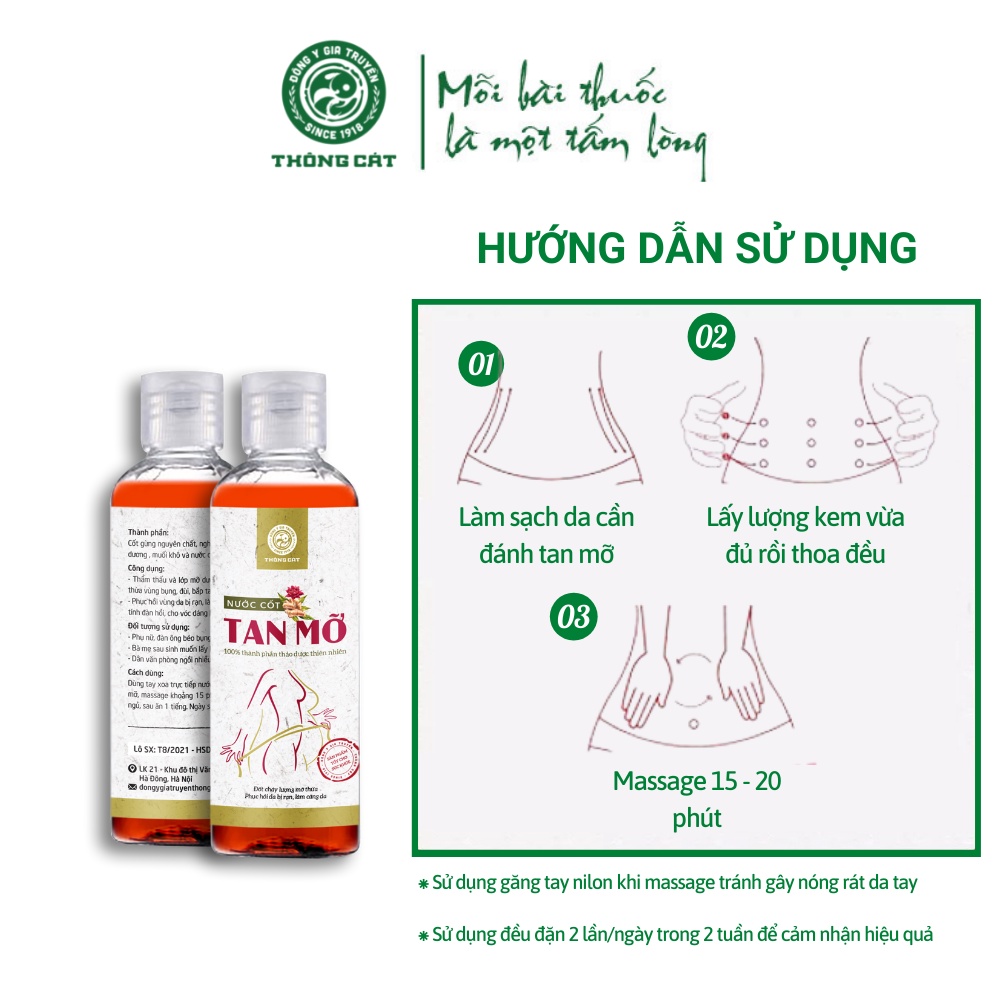 Kem tan mỡ bụng, đùi, bắp tay sau sinh hiệu quả - Đánh tan mỡ thừa, giảm cân cấp tốc Đông y gia truyền Thông Cát