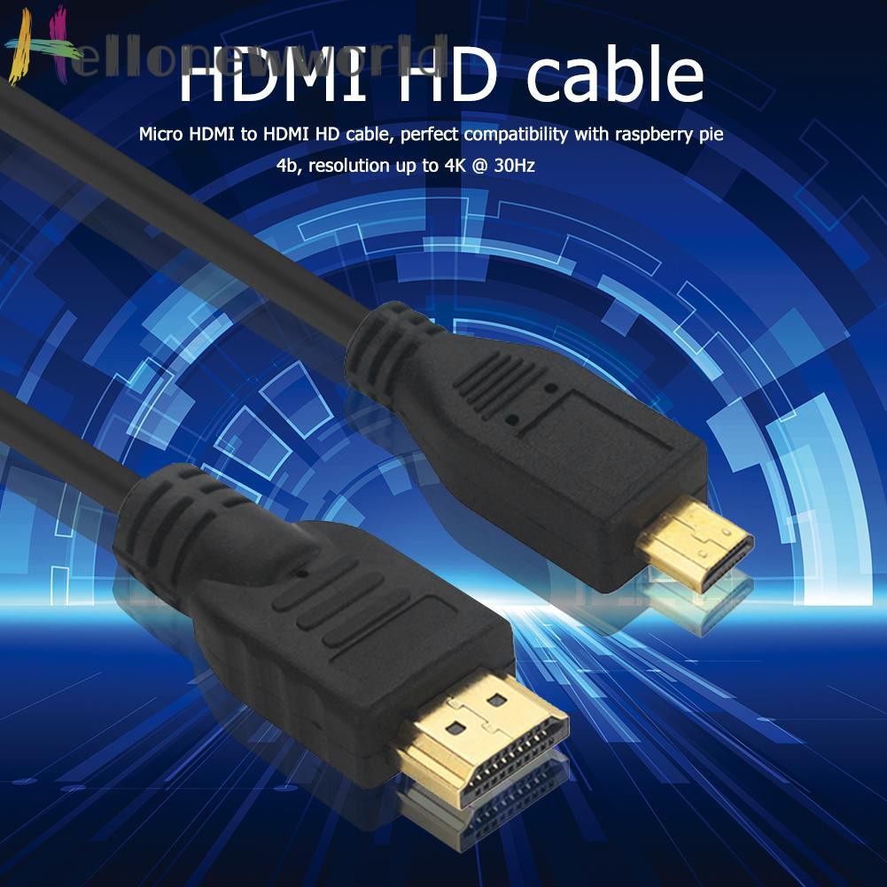 Cáp Chuyển Đổi 1.5m Micro Hdmi-Compatible Sang Hdmi-Compatible Cable 4k Hd Cho Raspberry Pi 4b