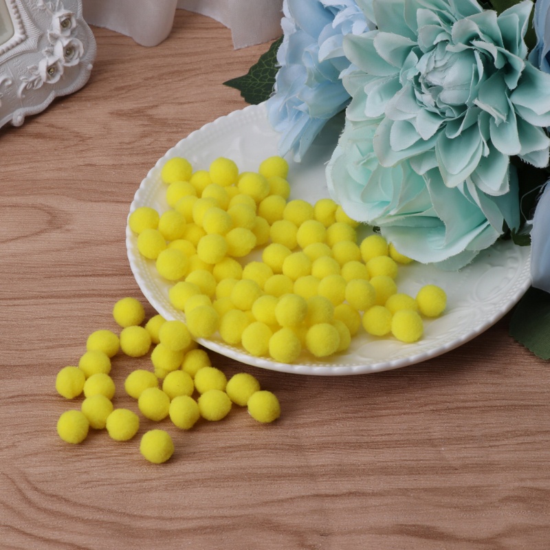 Set 100 Quả Cầu pom pom Dùng Để Làm Đồ Trang Trí Thủ Công Đa Năng Tiện Dụng Mới