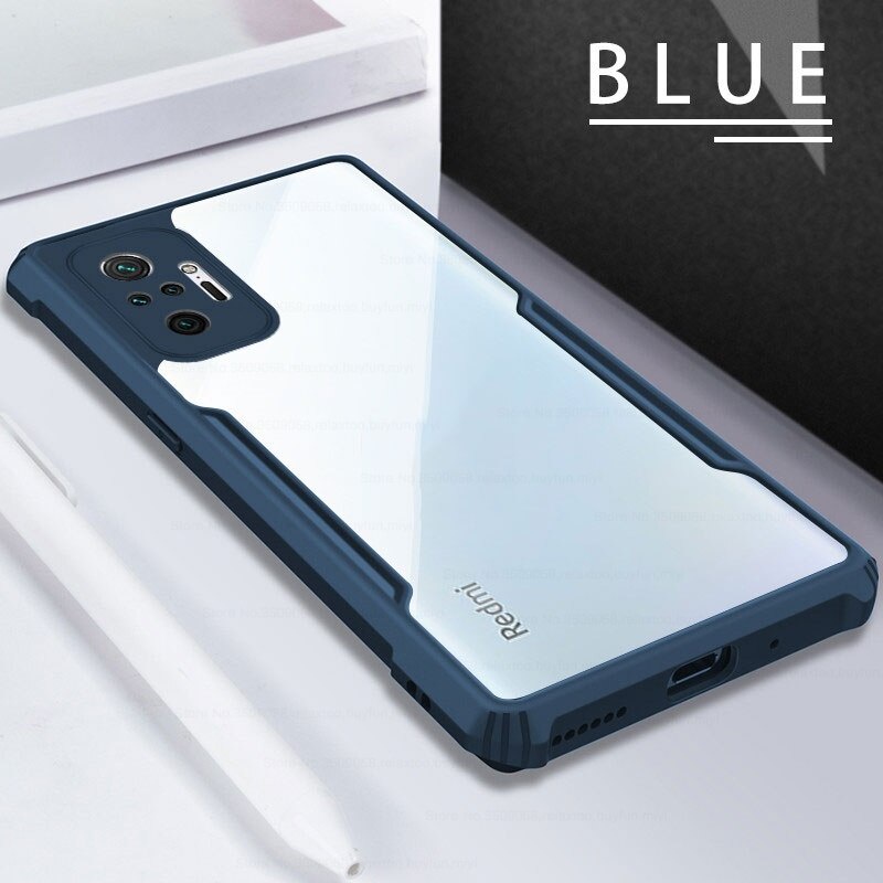 Ốp điện thoại acrylic trong suốt chống sốc bảo vệ cho Xiaomi Redmi Note 11 10 10s Poco X3 GT M3 M4 Pro F3 5g