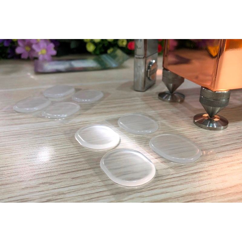 Bộ 4 miếng dán dẻo trong đặc biệt (Silicon) chống trượt - giảm chấn (tròn)