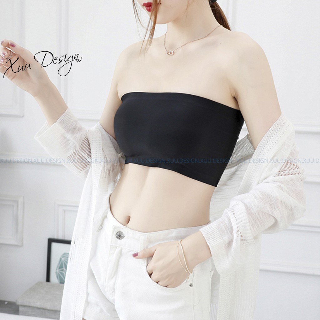 Áo Bra cao su cao cấp trơn không dây Xuu có đệm nâng ngực BR06