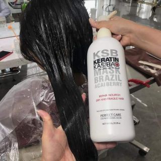 Hấp phục hồi keratin kasibao ksb brazil acai berry thủy phân phục hồi tóc hư tổn 1000ml
