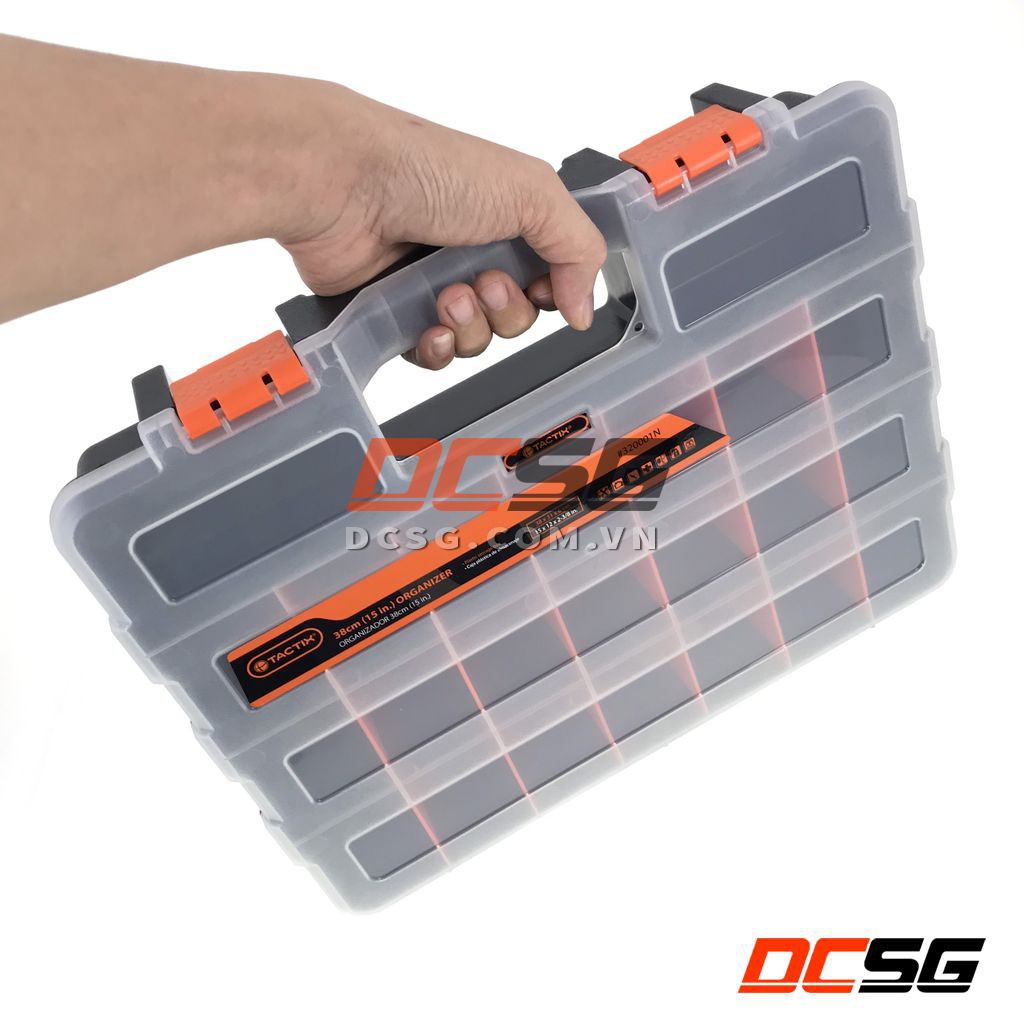 Hộp nhựa đựng mũi khoan, ốc vít 23 ngăn 38x31x6cm TACTIX 320001N | DCSG