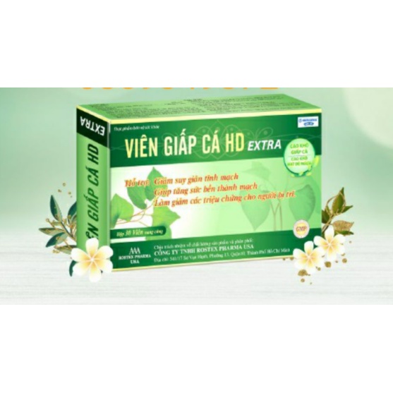 VIÊN GIẤP CÁ HD EXTRA - Viên uống hỗ trợ cho người bị trĩ và táo bón - Hộp 30 viên