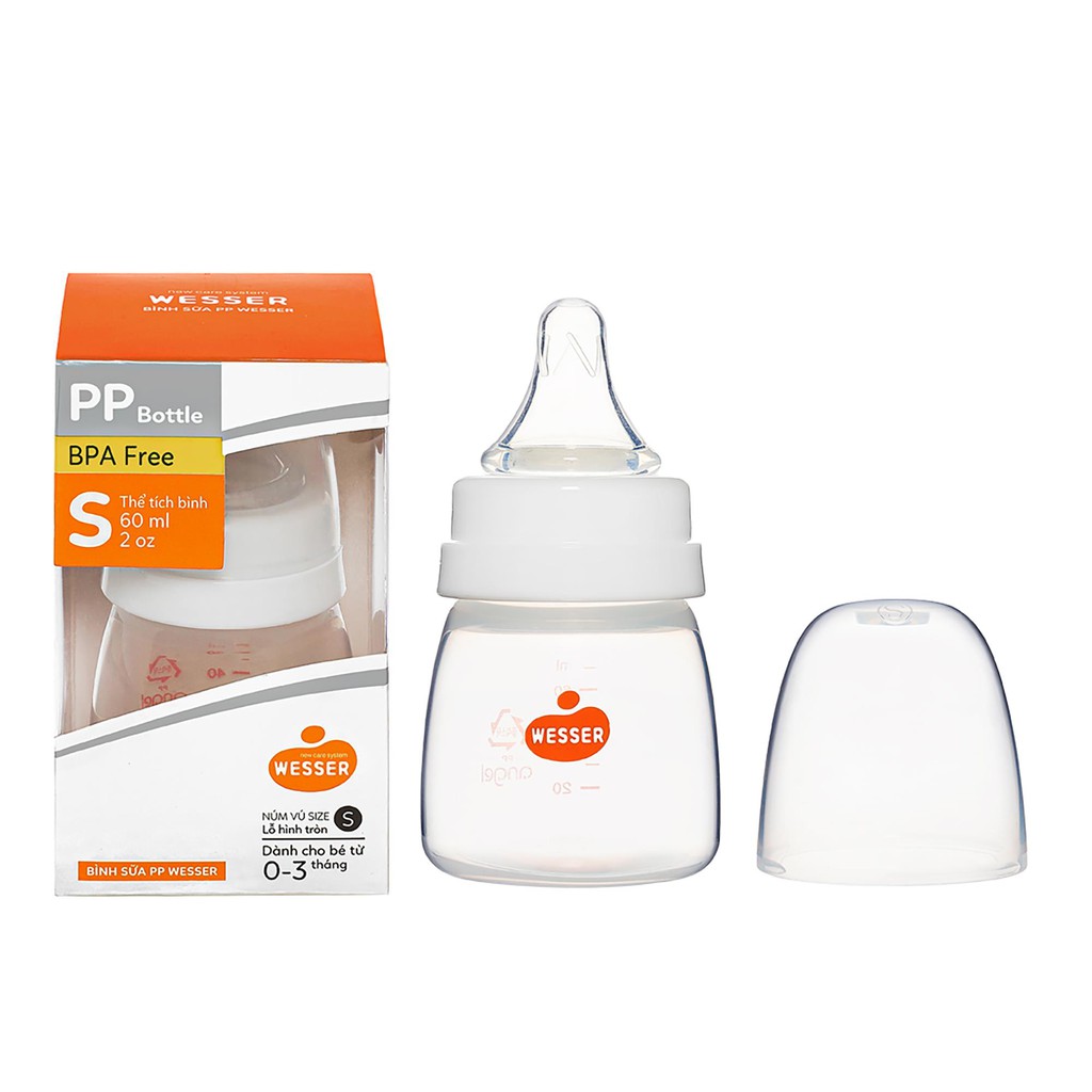 Bình sữa Wesser PP Bottle kháng khuẩn 60ml/ 140ml/ 250ml