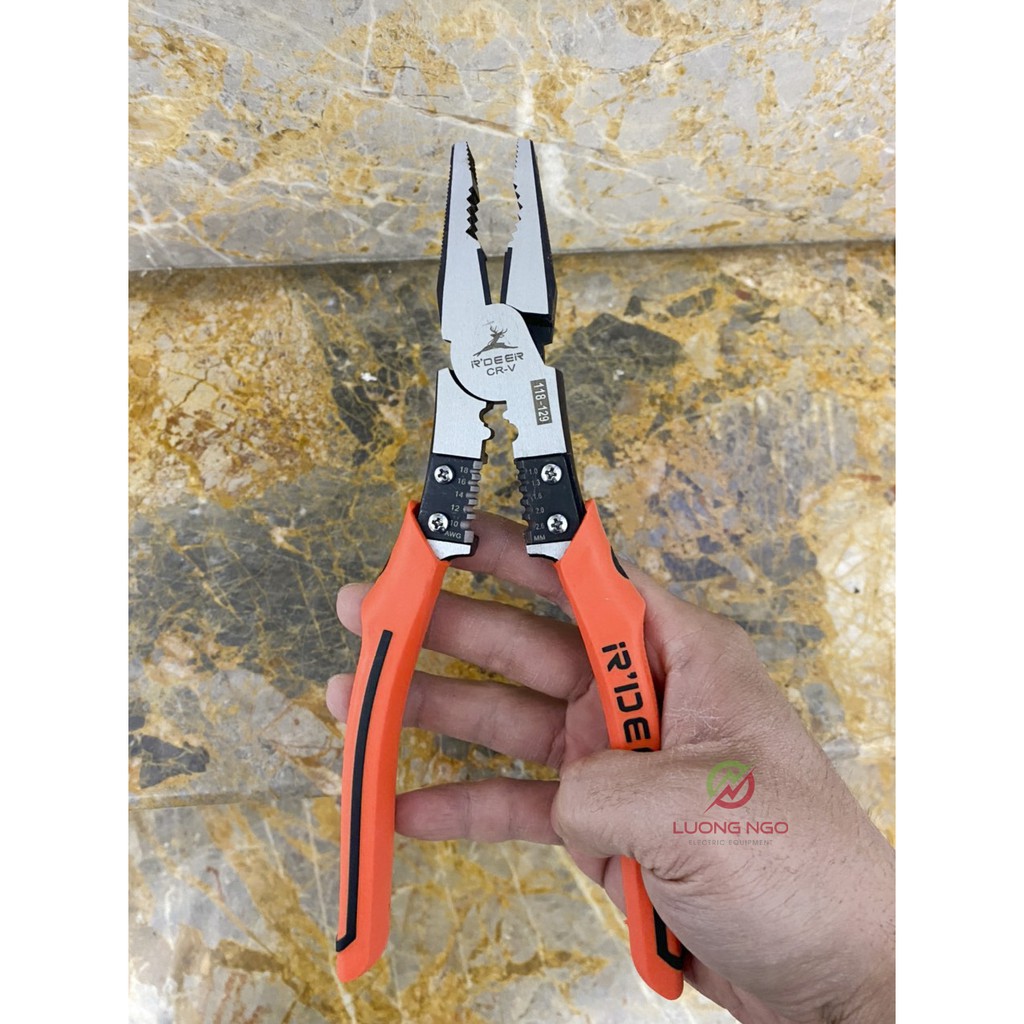 Kìm đa năng cao cấp 4 trong 1 R'DEER 9inch/225mm (Kẹp-Cắt-Uốn-Tuốt dây)