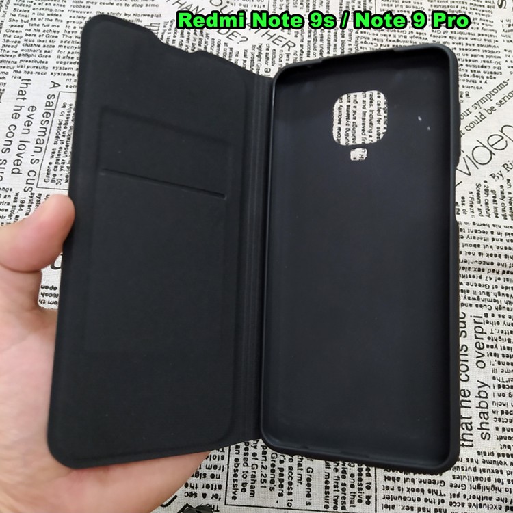 Bao Da Xiaomi Redmi Note 9 / Redmi Note 9 Pro / Redmi Note 9S Kiểu Dáng Gấp 2 Mặt Và Có Phối Ví Sang Trọng