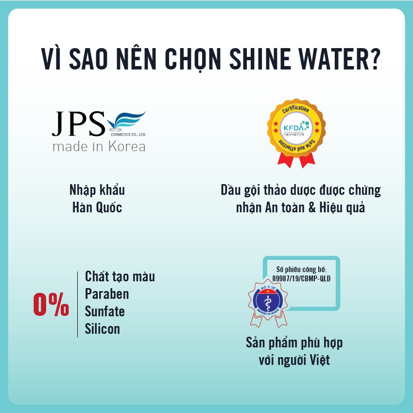 [Gội & xả] Dầu gội thảo dược Shine water 100ml phục hồi tóc hư tổn, cho tóc suôn mượt vào nếp