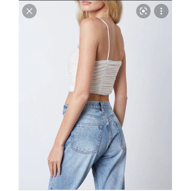 Áo crop top cami ruched hai dây nhún ngực f21 VNXK croptop sexy forever 21 xuất khẩu dư xịn