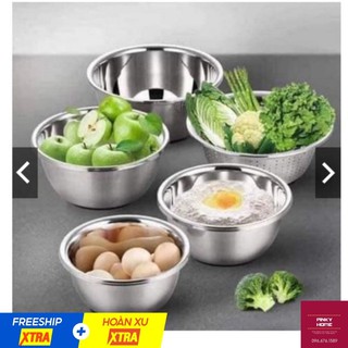 Set bộ 5 rổ chậu inox 304 pinky home