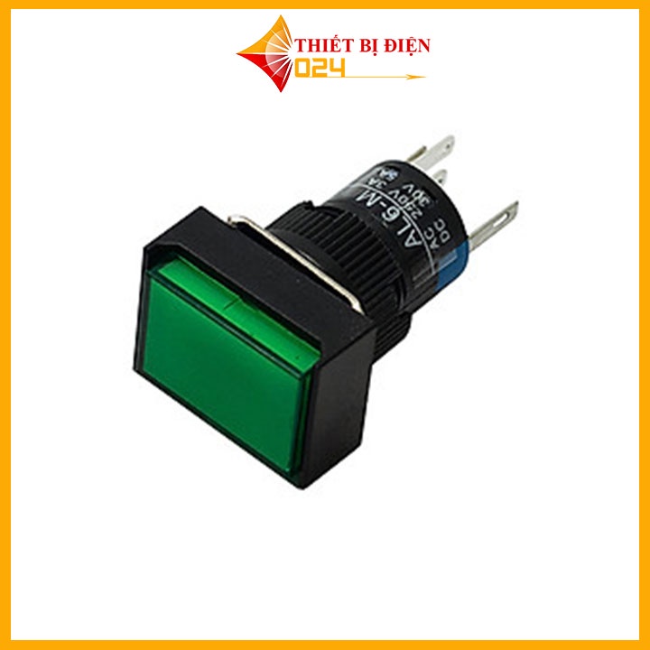Nút Nhấn Đề Chữ Nhật 220VAC LA16J-11D Nhấn Giữ Có Đèn