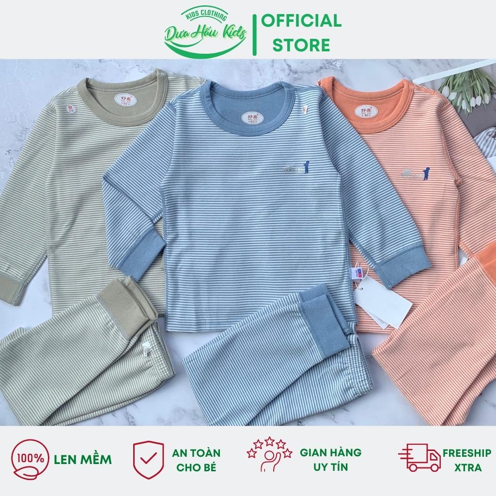 Bộ thu đông cho bé trai, bé gái, cotton len mềm, quần bo chun cho bé, size 90- 120, 12 - 20Kg