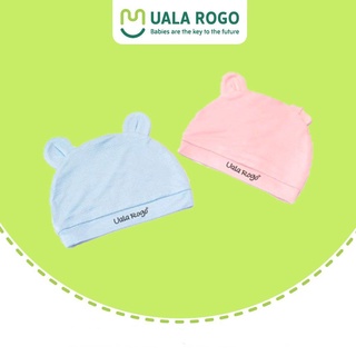 Mũ sơ sinh Uala rogo cotton Tai Gấu vải Peptit bảo vệ thóp đầu cạp chun 2402