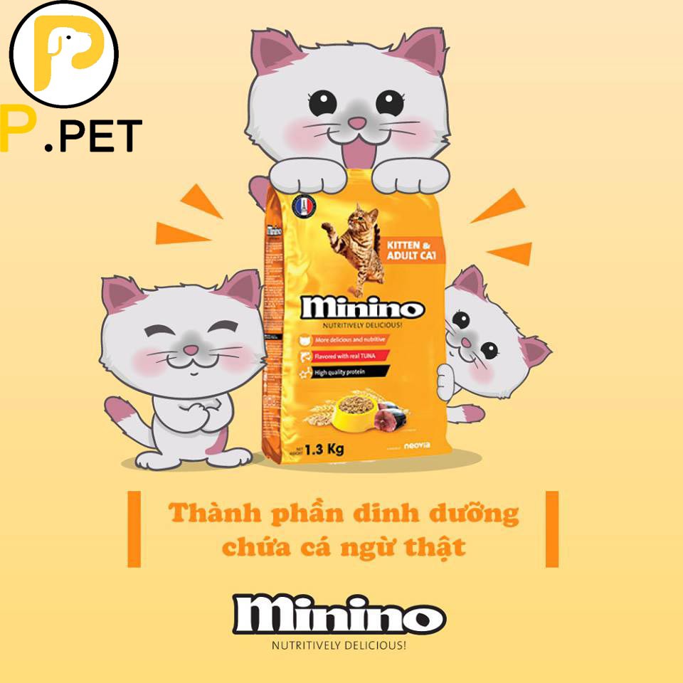 Combo 5 gói Minino vị cá ngừ 480gr - Thức ăn cho mèo mọi lứa tuổi Minino (Blisk cũ) - Vị Cá Ngừ - P.Petshop