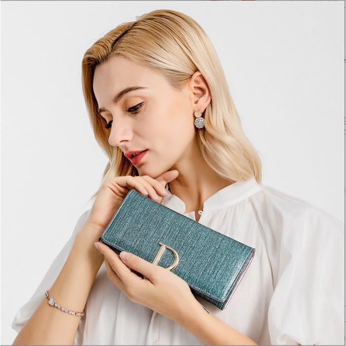 Ví nữ dài dáng gấp kim tuyến sang chảnh BAG U DIO19