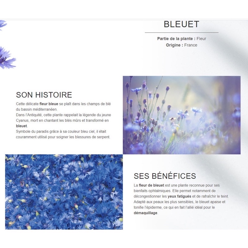 Nước hoa hồng organ Laino Eau de Bleuet chăm sóc làn da và đôi mắt siêu nhạy cảm