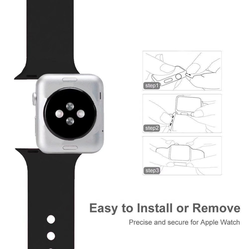 Dây Đeo Silicon Mềm Cho Đồng Hồ Thông Minh Iwatch Series 1 2 3 4 38mm 40mm 42mm 44mm