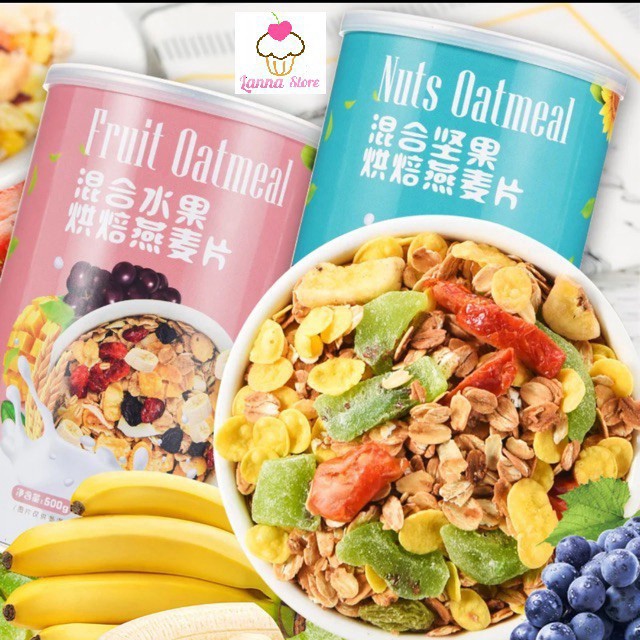 MYOM ETDD [GIẢM CÂN] Ngũ cốc ăn kiêng mix hạt, hoa quả OATMEAL hộp 500g - Miêu Thương Lan Đình Đài Loan 44