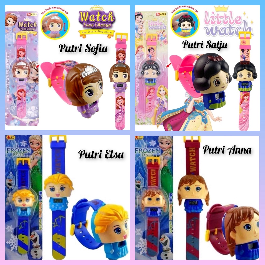 Đồng Hồ Bé Gái (Hello Kitty, Doraemon, Elsa, Anna, Bạch Tuyết, Công Chúa Sofia, Chuột Minie, Ngựa Con)