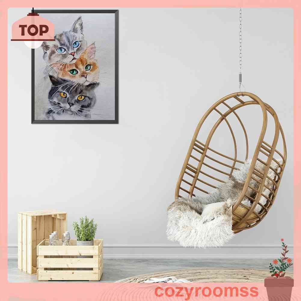 (canvas no printing)  Toàn Bộ Bộ Tranh Thêu Chữ Thập 11CT DIY Hình Chú Mèo Xinh Xắn Đáng Yêu