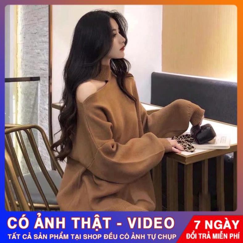 ÁO LEN DÁNG GIẤU QUẦN KHOÉT VAI ( có ảnh và video thật )