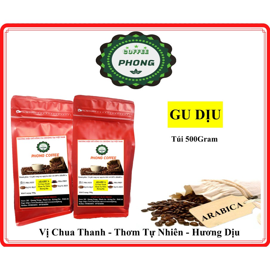 Cà Phê Nguyên Chất AraBiCa Vị Chua Thanh, Thơm 500 Gram
