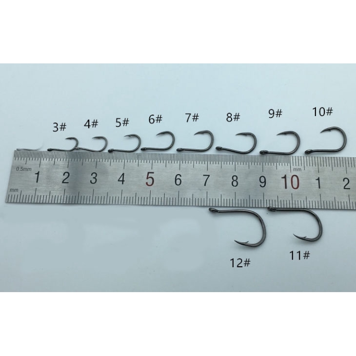 Hộp 500 lưỡi câu cá SHARP bằng thép carbon nhiều kích cỡ # 3 - 12