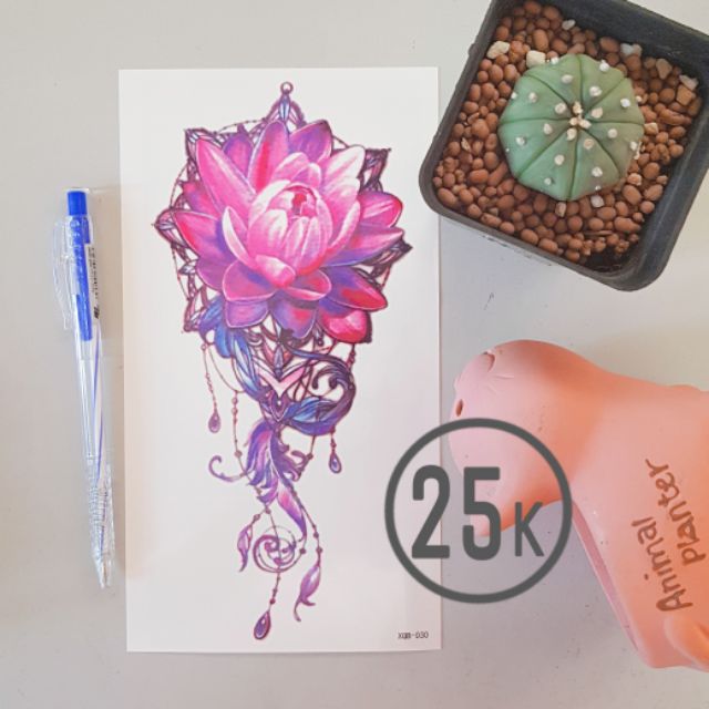 Hình xăm tatoo hoa súng size vừa xqb030