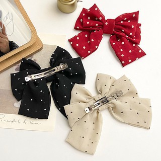 Kẹp tóc nữ Phối thắt nơ Chấm bi CUTE