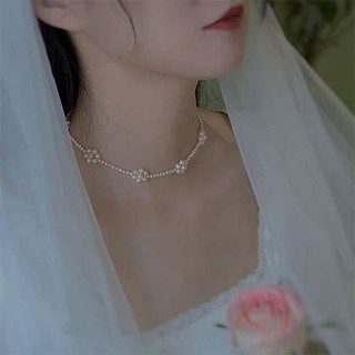 choker Vintage hạt đan hoa dáng ôm cổ, vòng cổ  cô dâu mã TT-9011