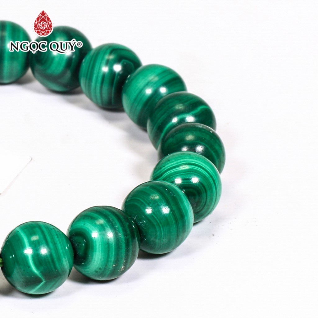 Vòng tay đá khổng tước malachite mệnh hỏa. mộc - Ngọc Quý