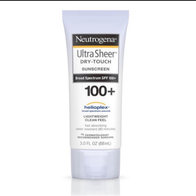 [ Mẫu Mới ] Kem Chống Nắng thông dụng nhất spf100 Neutrogena Ultra Sheer Dry Touch 88ml Hàng xách tay Mỹ