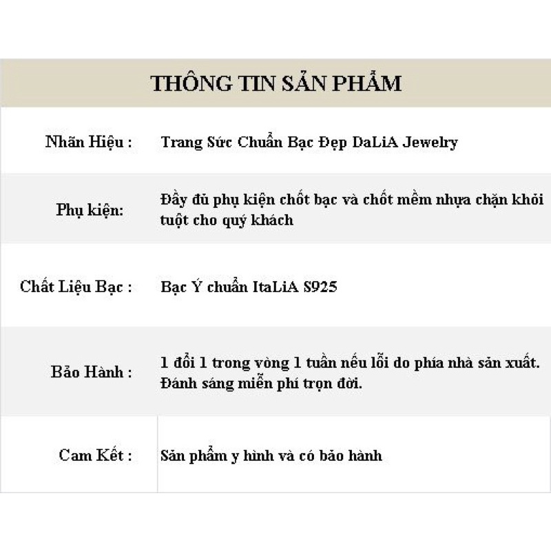 Bông tai bạc nữ DaLiA Jewelry hình mưa rơi cao cấp