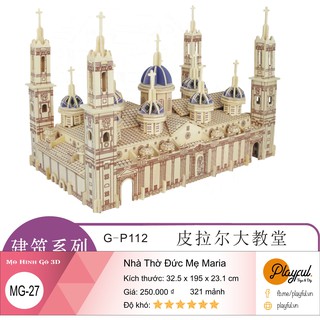 Bộ Lắp Ráp Mô Hình Gỗ 3D - [MG27] Nhà Thờ Đức Mẹ Maria