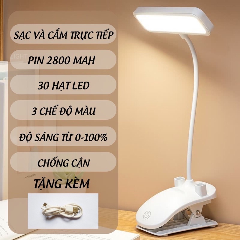 Đèn Đọc Sách, Đèn Học Sạc Tích Điện TIME HOME.