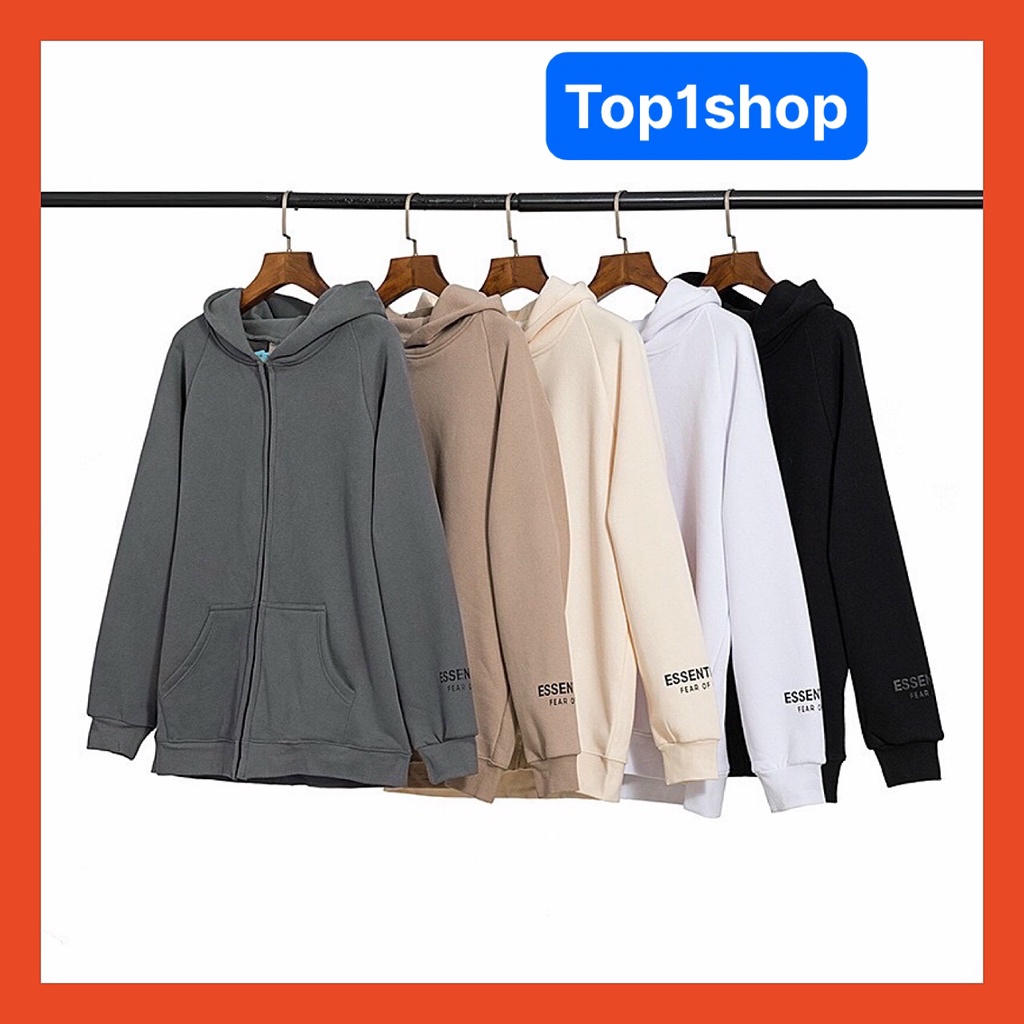 Áo khoác nữ ESS Khóa Zip chất nỉ bông dày cao cấp form rộng thích hợp mùa thu đông,Chống nắng mùa hè phong cách Hàn Quốc